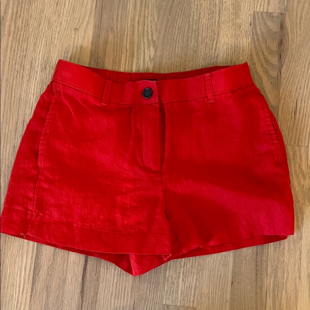 J. Crew Red High Waist Shorts
